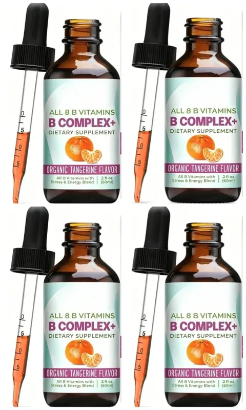 Vitamin B Complex Liquid Drops Supplement Vegan B1 B2 B3 B5 B6 Biotin Folate and Choline Plus Blend for Energy Support 60ml — image 10