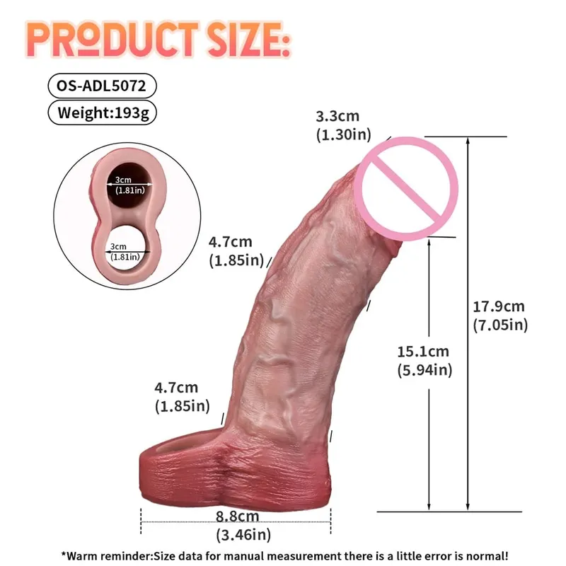 Penis Extender Device Cover Sleeve Girth Enhancement Pleasure Dildo Sheath Adult Sex Toys For Men Reusable Condom 18+ — image 13