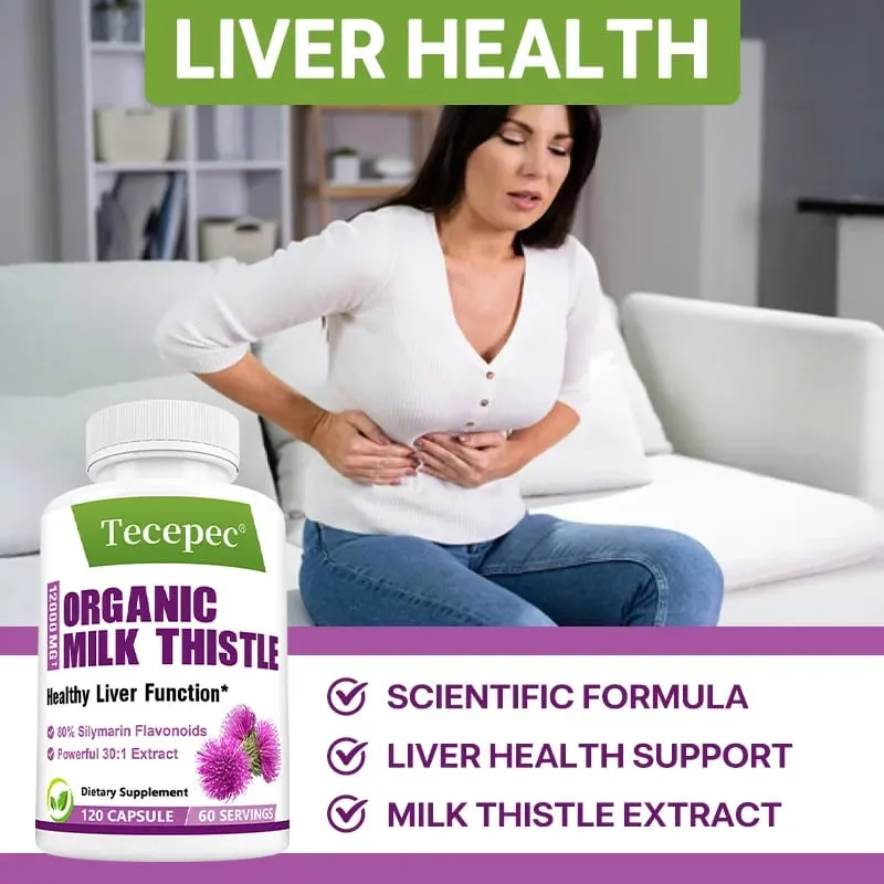Milk Thistle Capsules Antioxidant Support Healthy Liver Function Detox Cleanse Cardiovascular Care Skin Health & Immunity