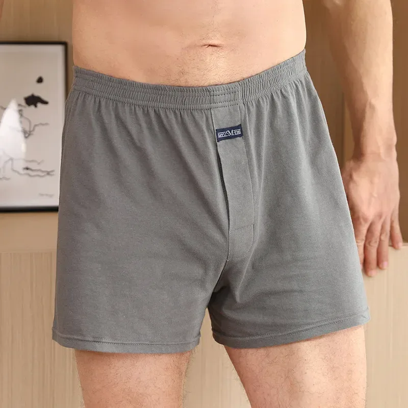 Men's Aro Pants Underwear 100% Pure Cotton Home Sleeping Pants Loose Breathable Men's High Waisted Four Corner Boxers Shorts — image 19