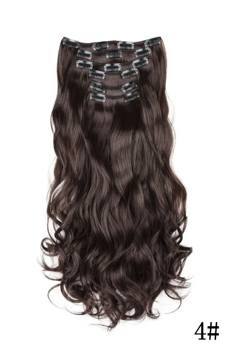 Black Hair Extensions 6pcs/set Women Long Straight Synthetic Full Head Clip 16Clips Ombre Heat Resistant Fiber Hair Kpop Cosplay — image 17