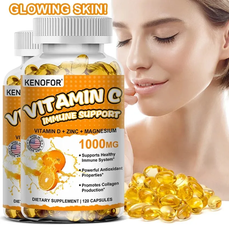Vitamin C Capsules Antioxidant Support Immune System Cellular Energy Production Skin Brightening & Collagen Synthesis — image 2