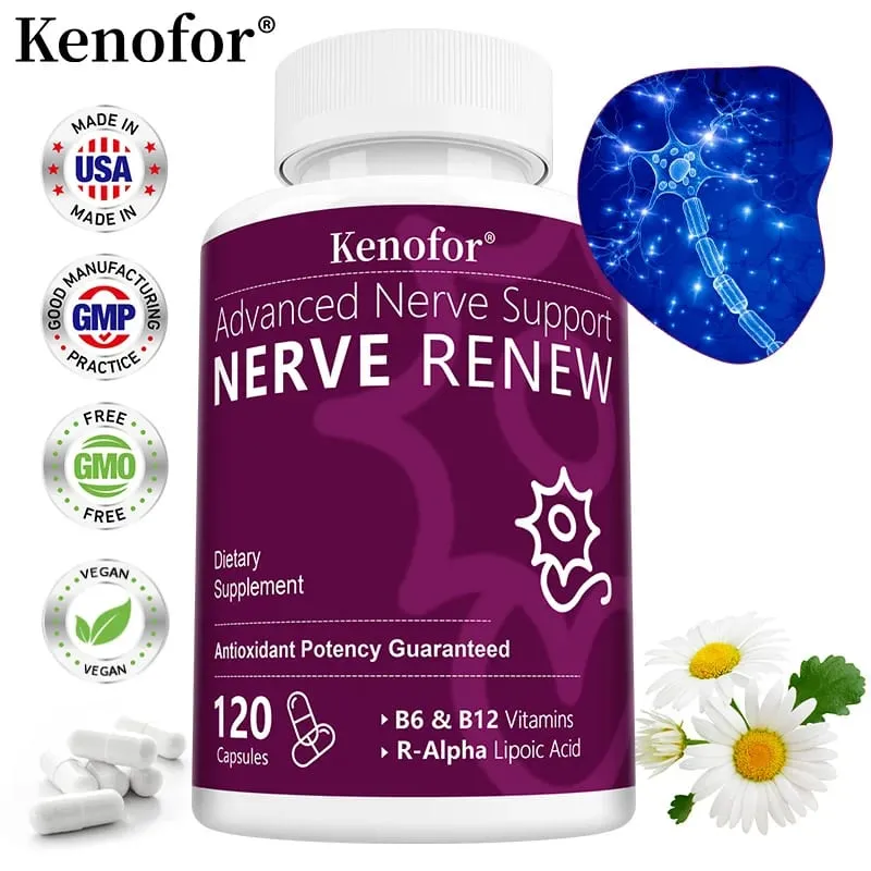Nerve Renew Advanced Nerve Support - 300mg R-Alpha Lipoic Acid - Supports Brain Skin Nervous System Health and Antioxidants — image 1