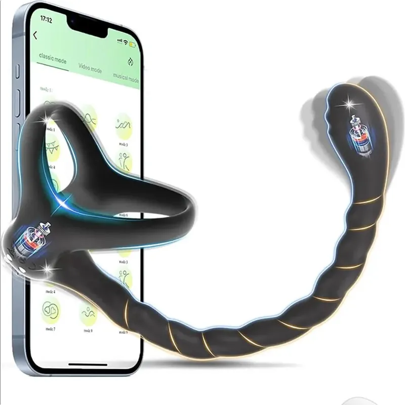 Analvibrator für Anfänger, APP-Steuerung, vibrierender Buttplug, Penisring für Männer, Prostata-Massagegerät, Analplug für Schwule, Sexspielzeug für Männer ab 18 Jahren