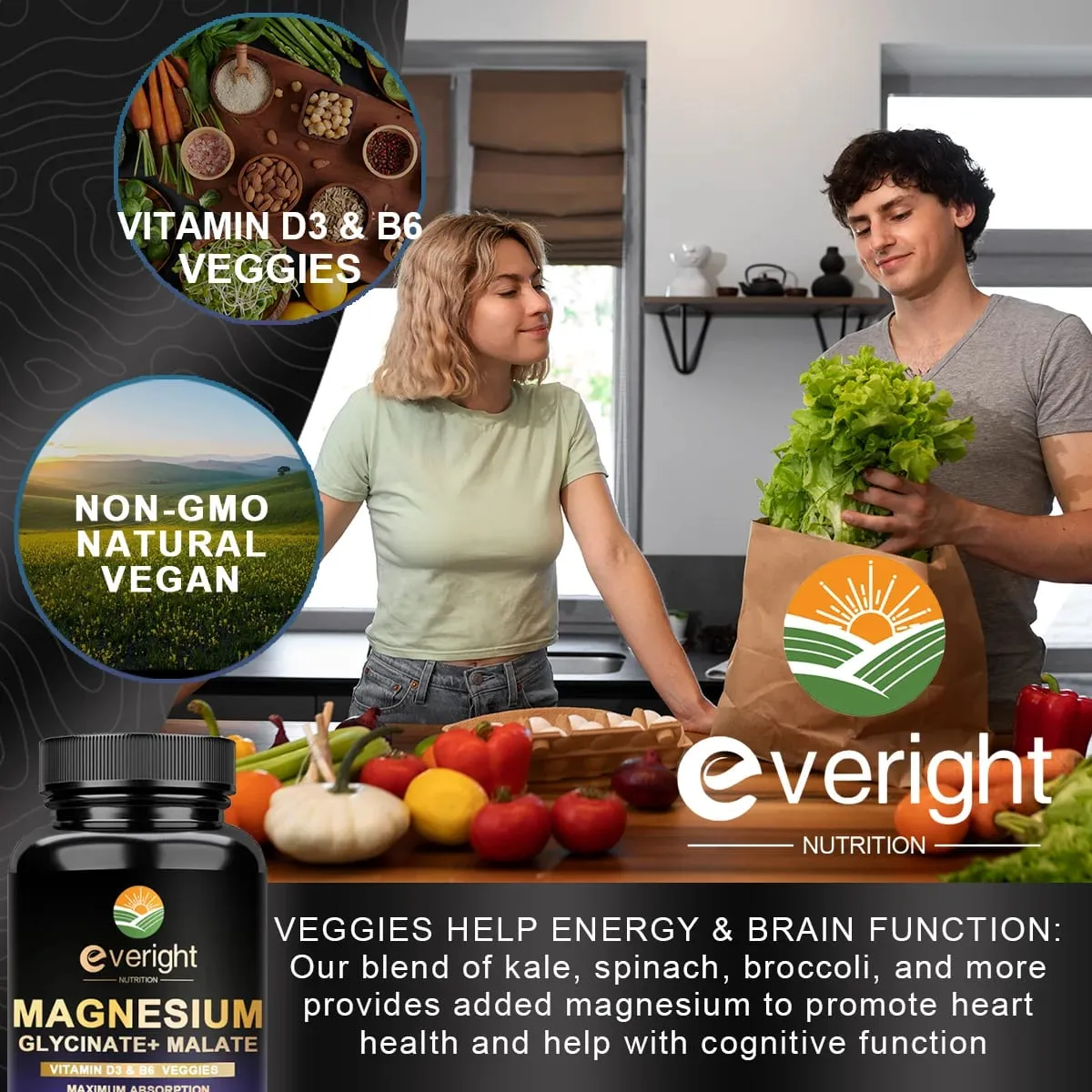 Magnesiumglycinat med hög absorption - Stödjer sömnhumörmusklerna Hjärt- och nervsystemets hälsa — image 5