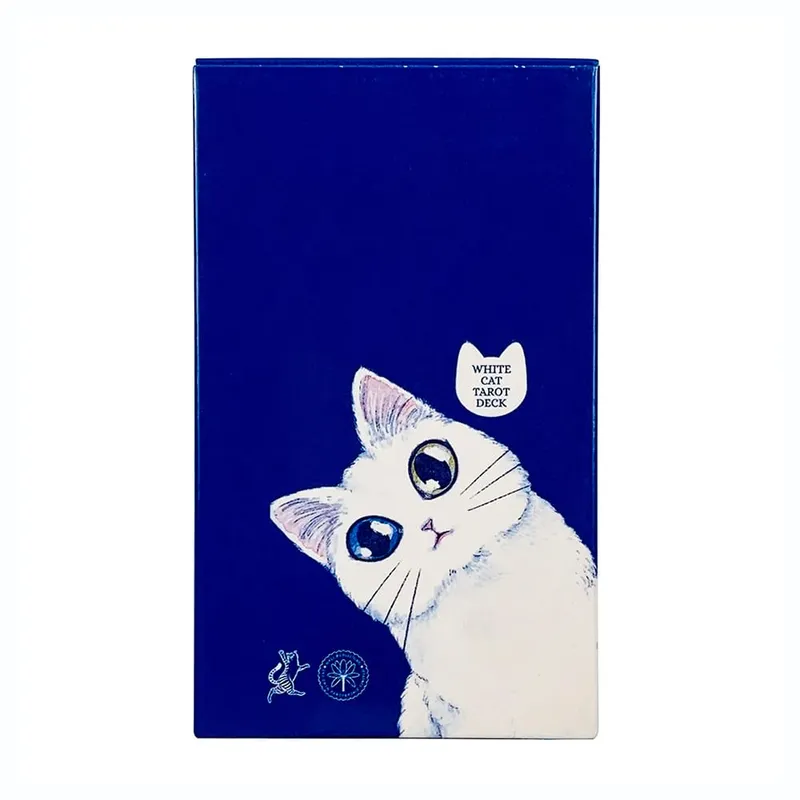 New White Cat Tarot Deck A 78 Cat-Themed Edition Borad Game For Cat Lovers Great For Divination Meditation & Party Games