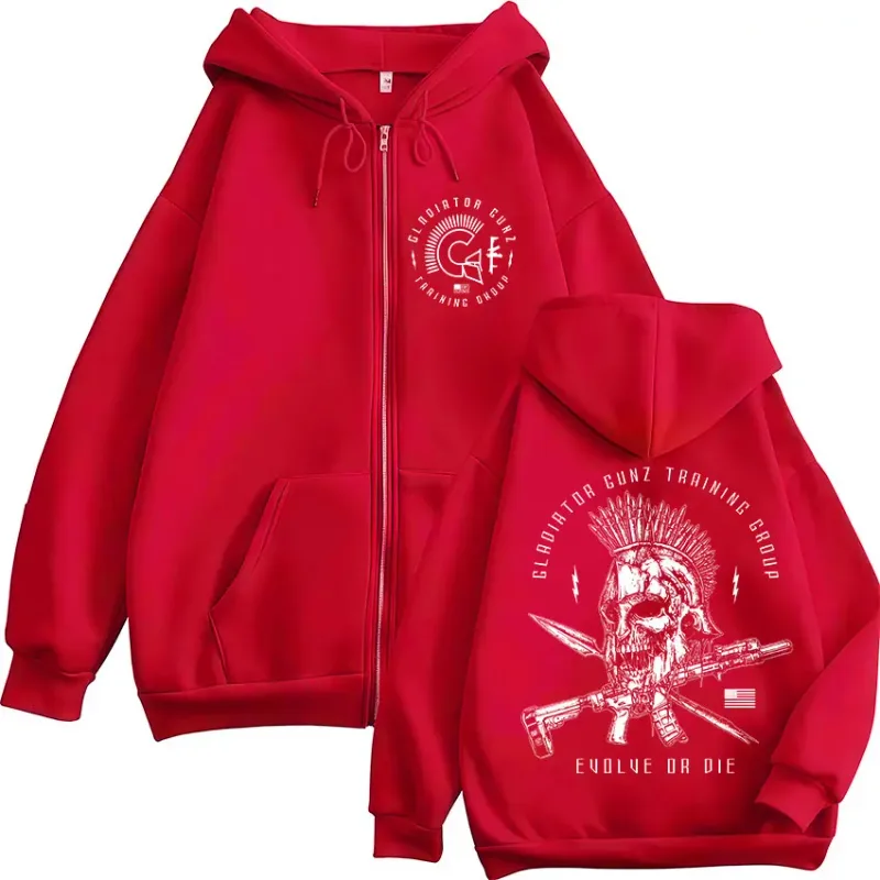 Til Valhalla Warrior Spirit Battleborn Military Grunt Skeleton Zipper Hoodies Men Clothing Long Sleeve Zip Up Hooded Sweatshirts — image 9