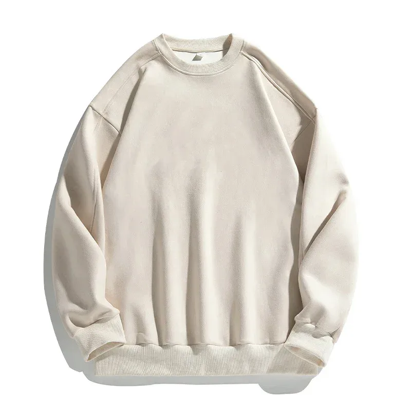 Marka fioletowa bluza męska zamszowa O Neck jesienno-zimowa workowate męskie bluzy Casual z długim rękawem 2026 nowe męskie topy — image 8