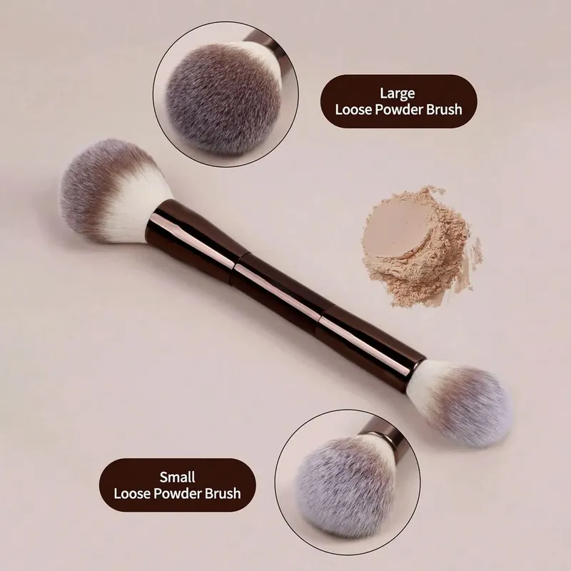 1Pc Professional Long Aluminum Tube Makeup Brush Double-Ended Highlight Brush Contour Brush Makeup Tools With Soft Fiber And Ski — image 6