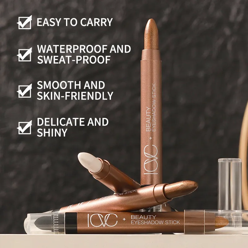 Double Head Waterproof Eyeshadow Sticks Long Lasting High Pigmented Shimmer Glitter Neutral Brown Eyeshadow Pencil Crayon Makeup — image 7