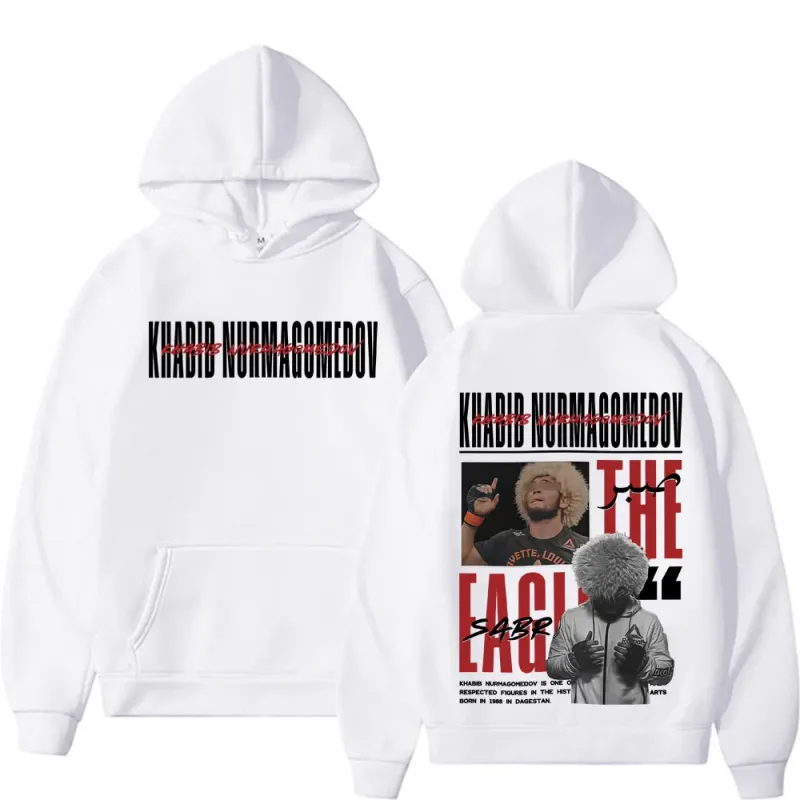 Khabib Nurmagomedov THE EAGLE Retro Hoodies Men Women Fashion Gothic Long Sleeve Pullovers Casual High Quality Hooded Sweatshirt — image 8