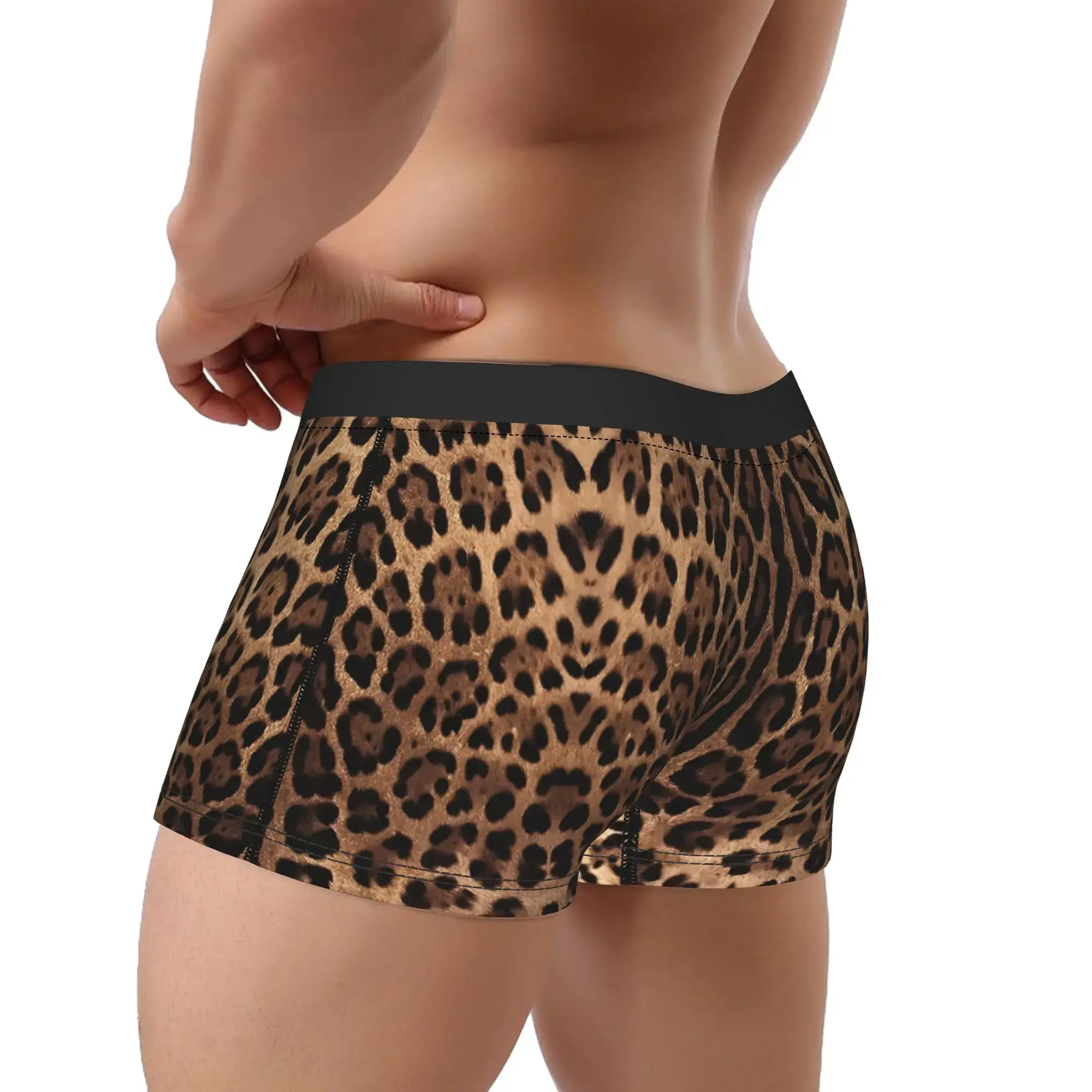 Leopard Print Skin Leopard Print Underpants Breathbale Panties Man Underwear Print Shorts Boxer Briefs