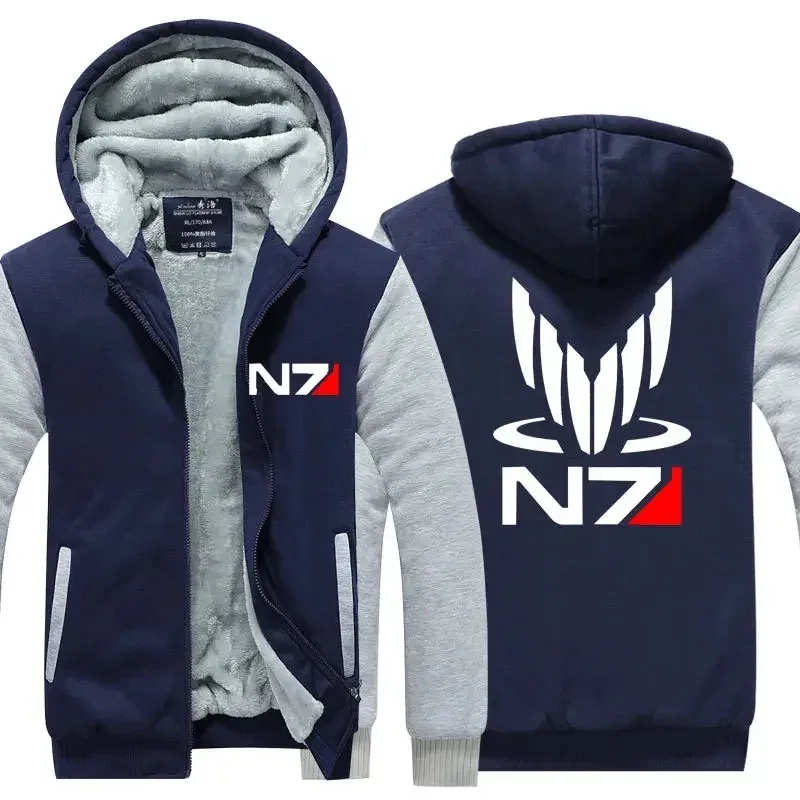 Effect N7 Hoodies Jacket Zipper Thickened Fleece Men's Winter Casual Fashion Men Women Anime Game Unisex N7 hoodie sweatshirt — image 15