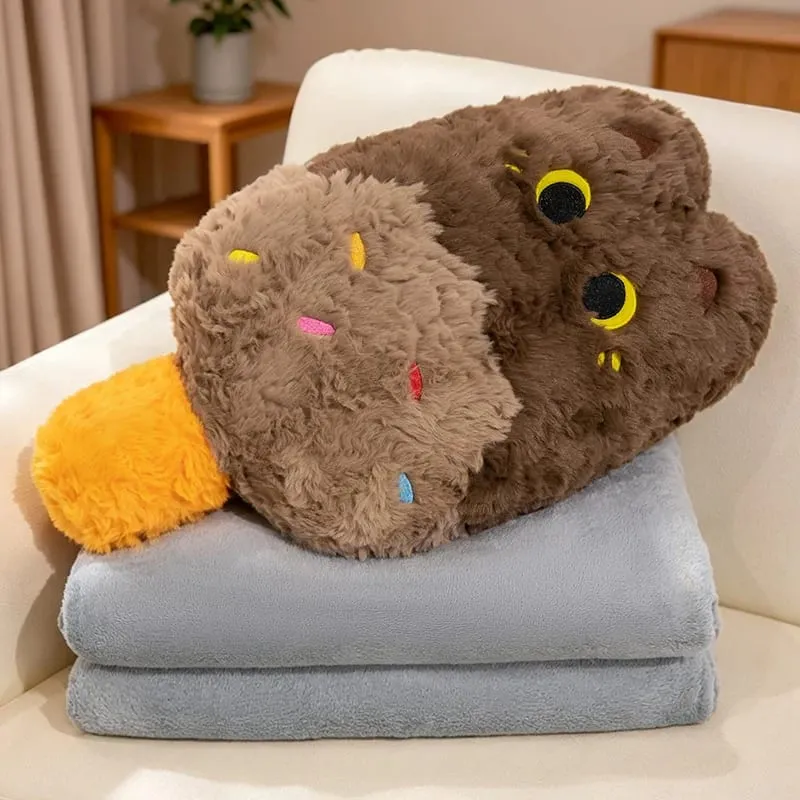 Kawaii Animal Plush Pillow Blanket 2 In 1 Soft Fluffy Animal Stuffed Doll Cushion Nap Pillow Blanket Home Sofa Bed Decor Gift — image 10
