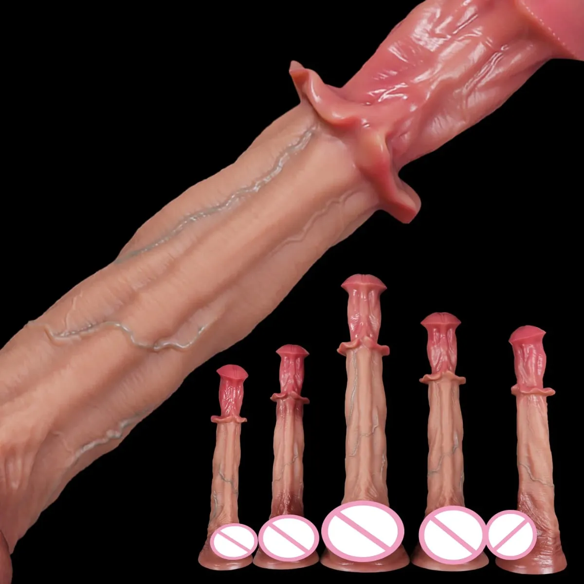 Huge Realistic Long Horse Dildo Penis Big Large Animal Penis Soft Dick Sutcion Cup Anal Dildos Adult Sex Toy for Women Men Gay — image 1
