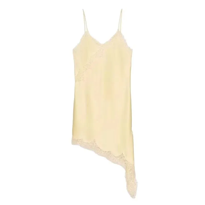 Summer New Fashion Women's Dresses Satin Lace Slip Sexy Asymmetrical Hem Nightgown Casual Party Dresses Wear Y2k Clothes — image 11