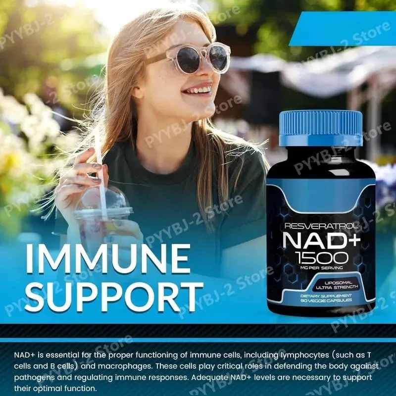 NAD + แคปซูลพร้อม Resveratrol สมุนไพรต้านอนุมูลอิสระอาหารเสริมสนับสนุน Cellular Health Energy & Anti Aging สำหรับผู้หญิงผู้ชาย 90 ชิ้น