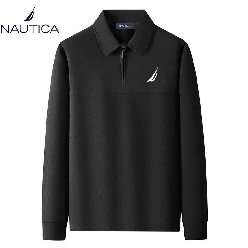 Nautica men's and women's half-zip front-neck pullover sweaters for autumn and winter high-quality casual business sweatshirt — image 4