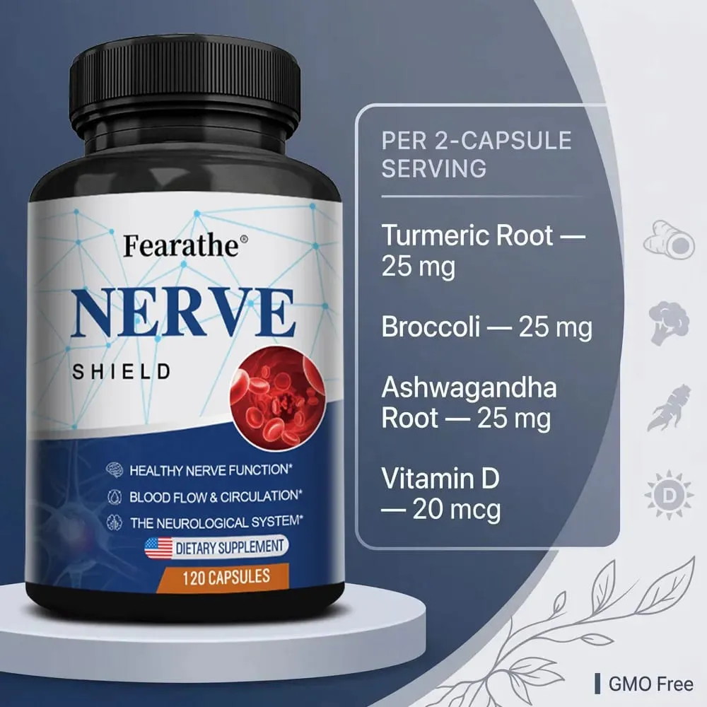 Nerve Support Supplement - B Vitamins Supports Nerve & Brain Function Neurotransmitters Blood Circulation & Joint Health — image 3