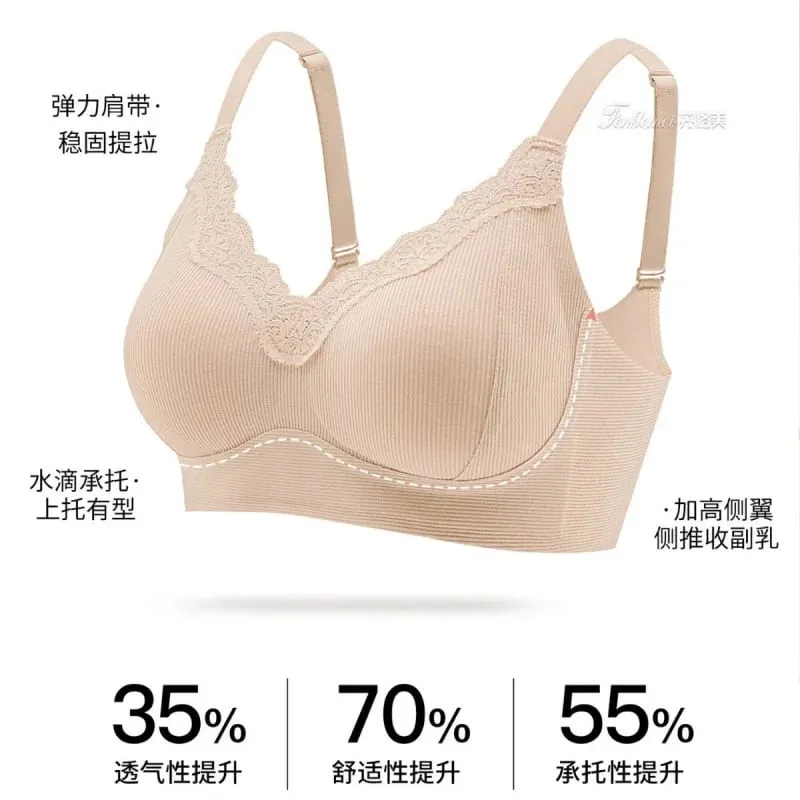 Women's lingerie for small busts thin seamless invisible comfortable wireless with side breast support and anti-sagging br — image 4