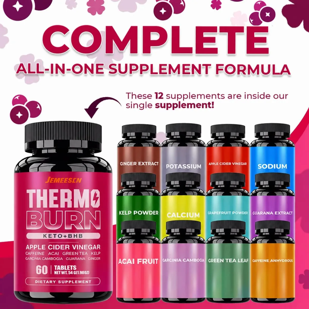 Natural Formula Fat-Burning Tablets with Premium BHB Blend + Brazilian Berry – Gentle Detoxification and Weight Management Suppo — image 4
