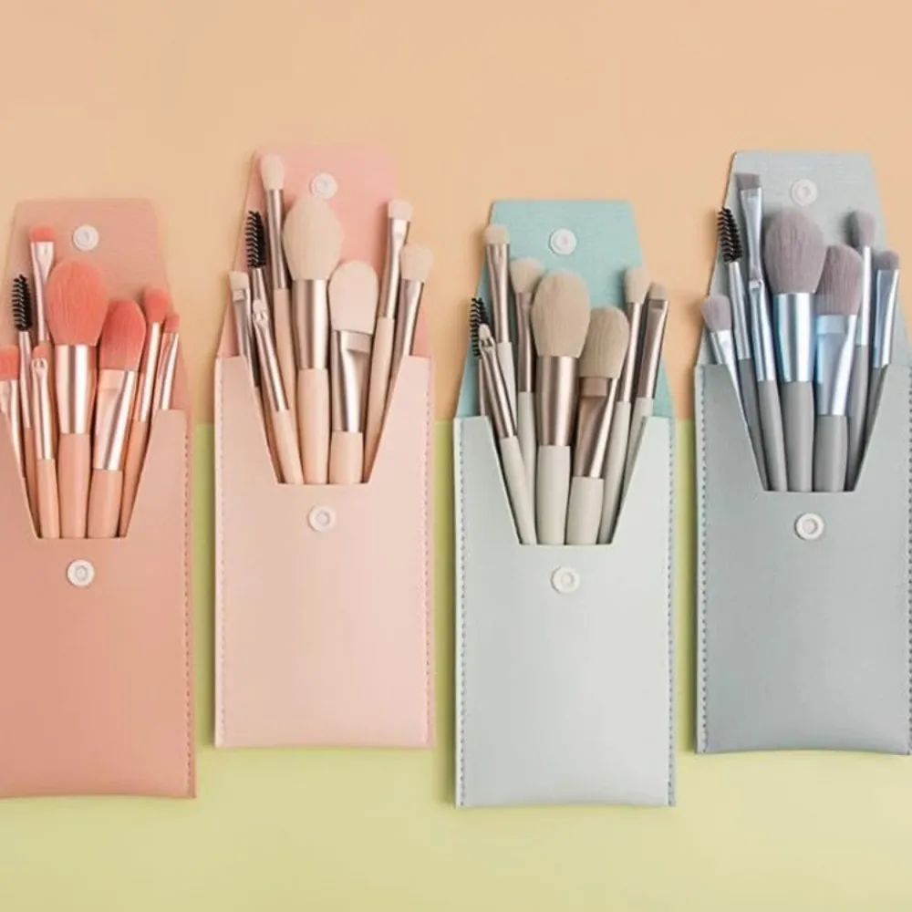8pcs/set portable Soft Bristle Make Up Brushes Premium Synthetic With Bag Eyeshadow Brush Eye Facial Beauty Foundation tool — image 2