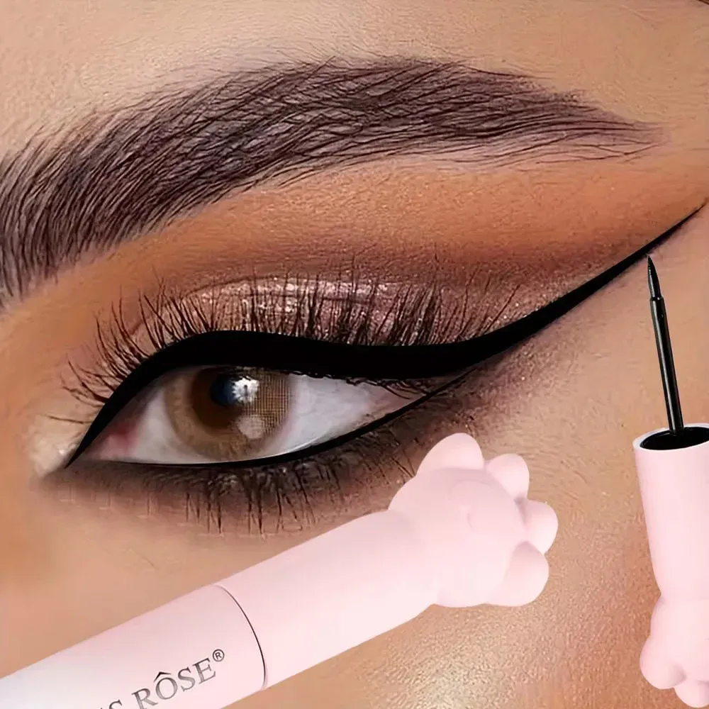 Pink Cat Paw Black Liquid Eyeliner Pen Fast Drying Long-lasting Smudge Proof Makeup Holding Premium Eye Liner Pen Eye Cosmetics — image 3