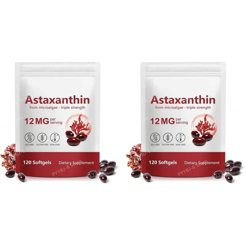 Astaxanthin Softgels Triple Strength From Microalgae Supports Healthy Aging Promotes Collagen Supports Skin Barrier 120 Softgels — image 7