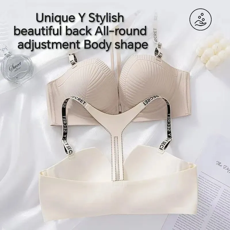 2025 Seamless Backless Front Closure Push up Bra with Y-shaped Letter Straps Anti-Sagging for Women Sexy Lingerie — image 3