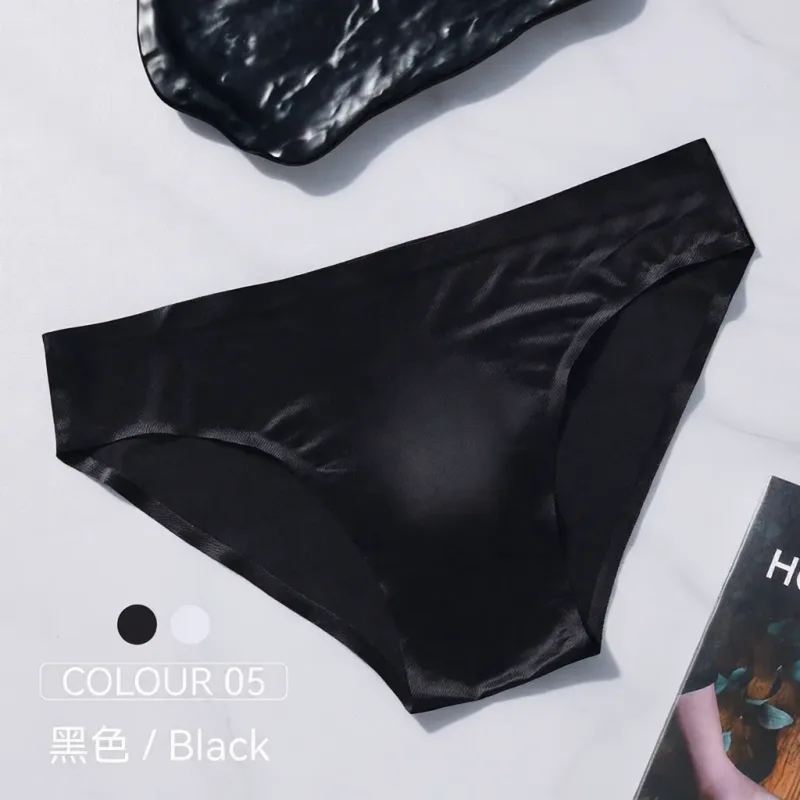 Mens Seamless Briefs Ice Silk Underwear 3D Pouch Breathable Quick Dry Elastic Low Waist Soft Solid Color Men Underpants — image 12