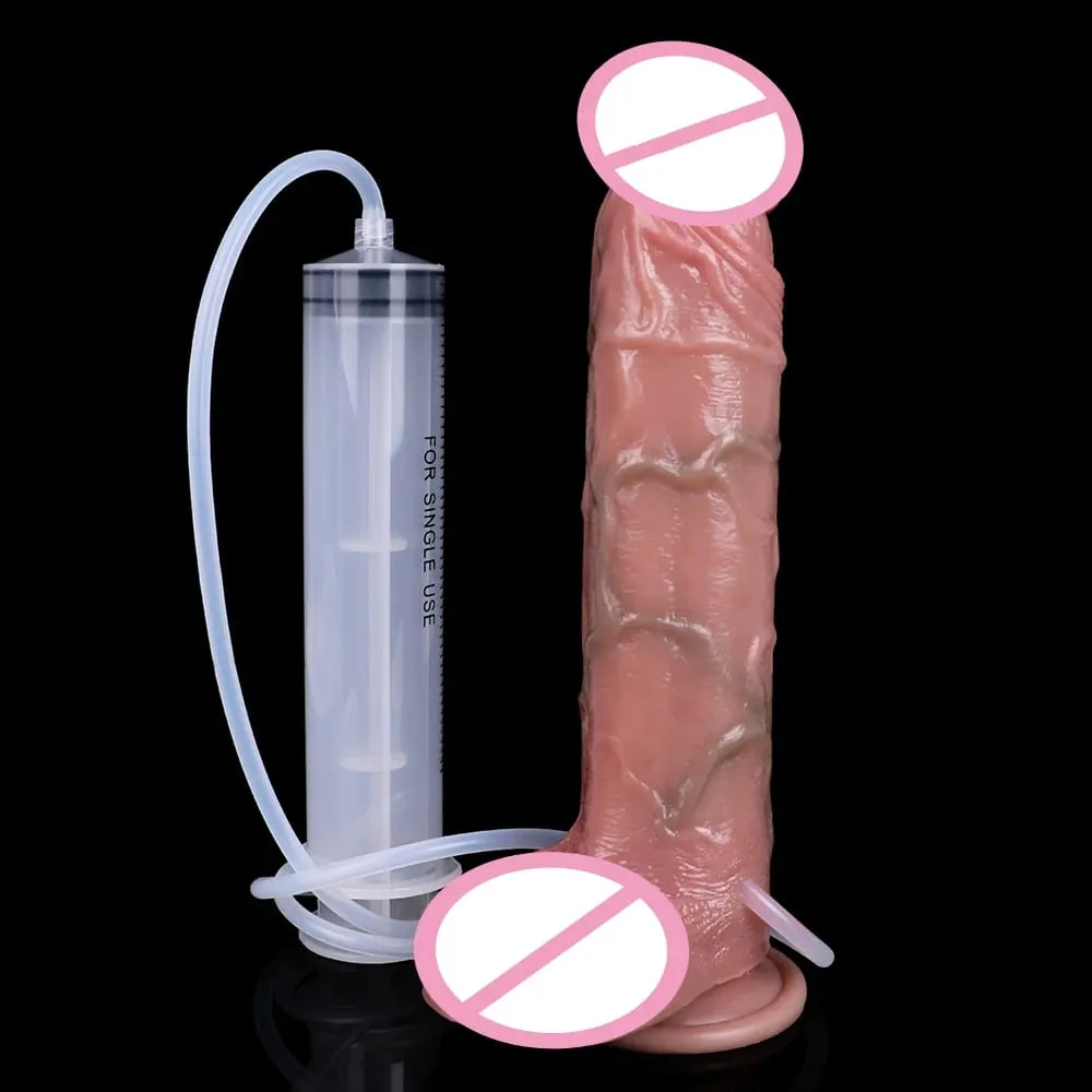 Deep Veins Ultra Squirting Dildo Silicone Skin Touch Long Ejaculating Butt Plug For Men Women G-Spot Stimulate 18+ Sex Toys — image 5