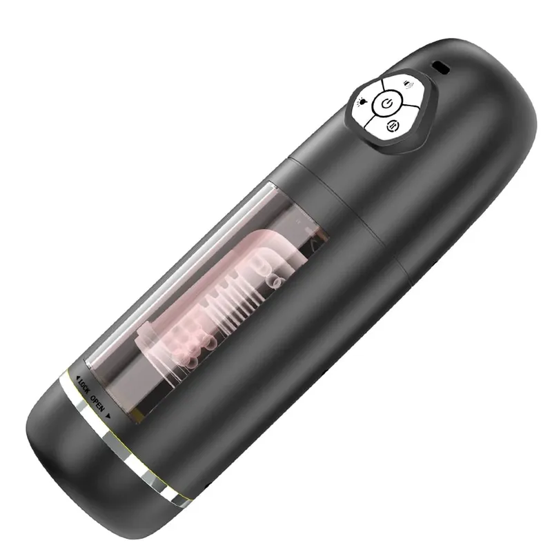 APP Male Masturbation Cup Auto Rotating Belt 10 Push Rotating Hands Free Electric Penis Pump Vision Sex Toy Male Sex Machine 18+