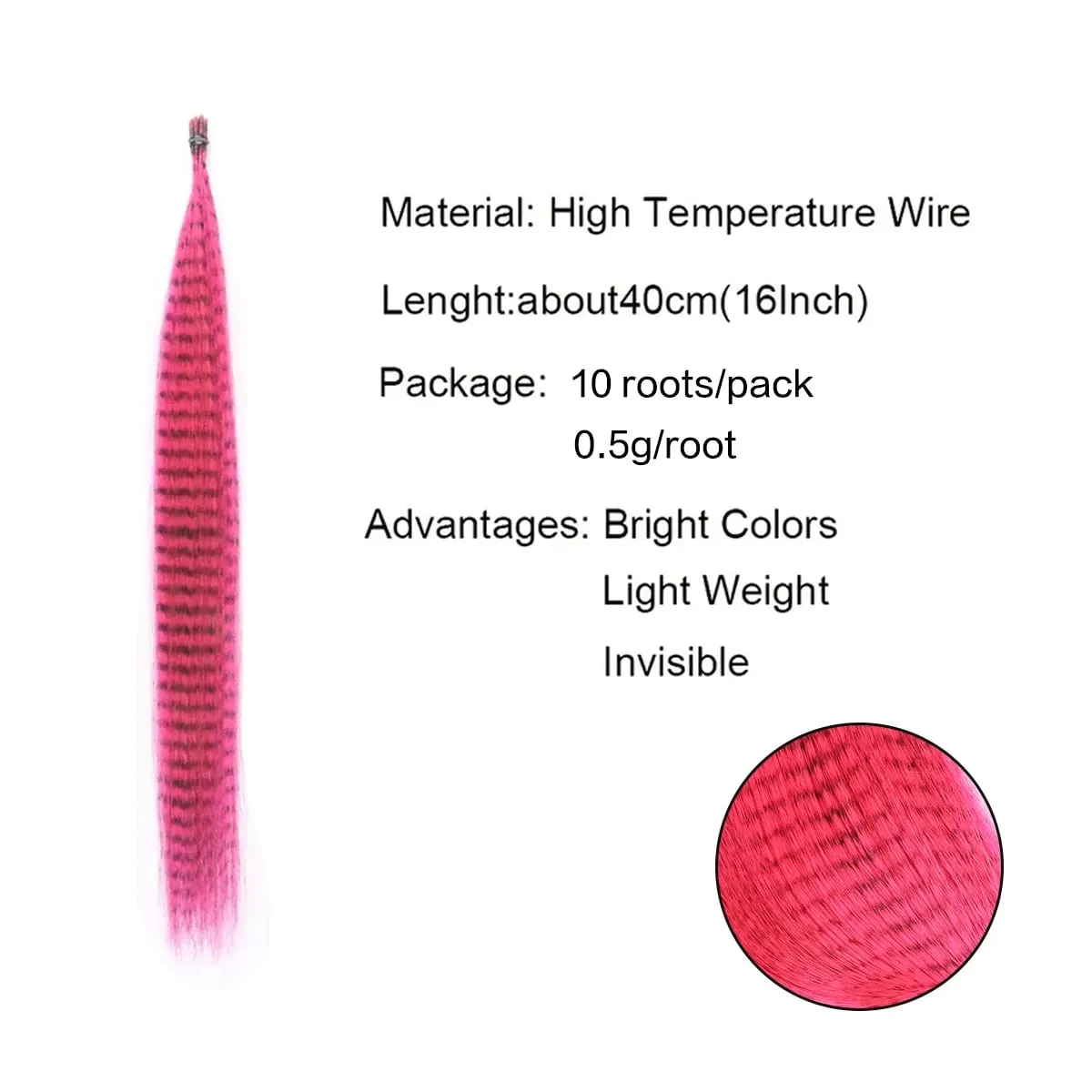 10 Root/pack Feather Hair Extensions Colorful I Tip Hairpiece 16inch Synthetic Hair Accessiories For Women Girls Daily Party Use — image 3