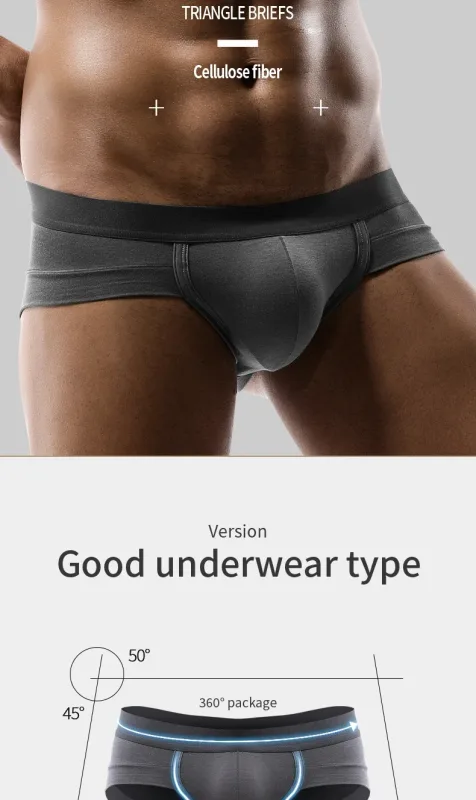 5PCSMen's three-piece briefs with U-shaped pouch, modal fabric, breathable, summer youth low-rise bottom pants — image 11