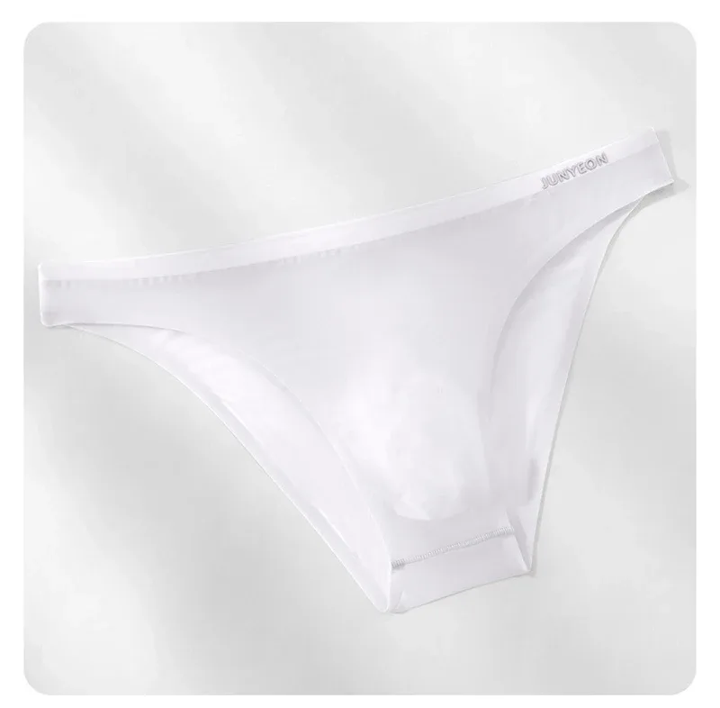 Seamless Quick Drying Men Briefs Underwear Solid Color Ice Silk Ultra-thin Underpants Sexy Breathable 3D Pouch Panties Undies — image 21