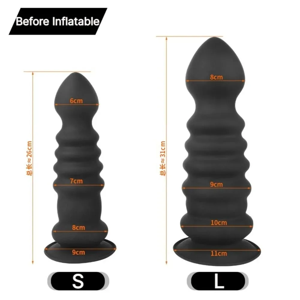 Huge Inflatable Anal Plug with Suction Cup Silicone Big Butt Plug Anus Expansion Stimulator Prostate Massage Anal Sex Toys — image 3