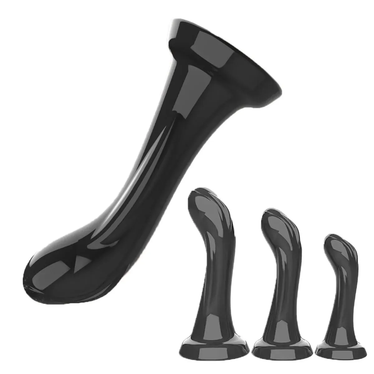 โค้งสมจริงDildoพร้อมถ้วยดูดที่แข็งแกร่งนุ่มยืดหยุ่นG-Spot Sex Toyสำหรับผู้หญิงผู้ชายสีดำสีม่วงใสเหมือนจริงDillo — image 2