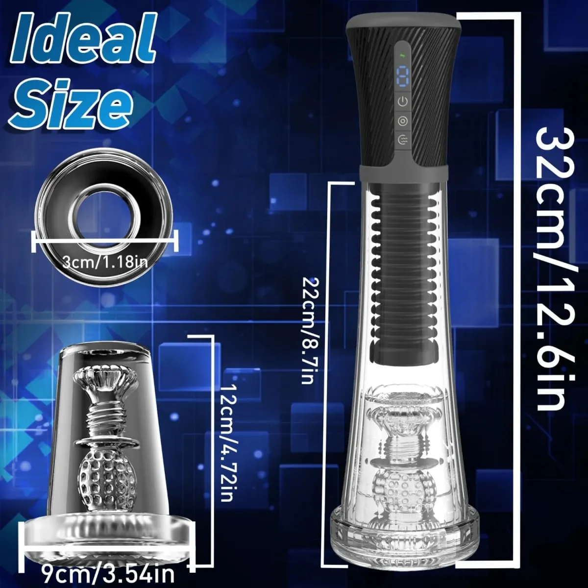 Realistic 3D Textured Ultimate Penis Pumping Experience 9 Frequency Vibrating & Sucking Automatic Male Masturbator Adult Toys 18 — image 6