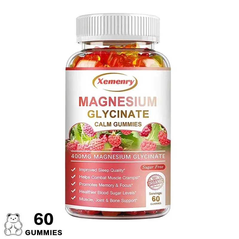 Magnesium Glycinate Gummies Lugn lindrar stress Stöd Sömnstöd Minneskoncentration och muskelspasmer — image 8
