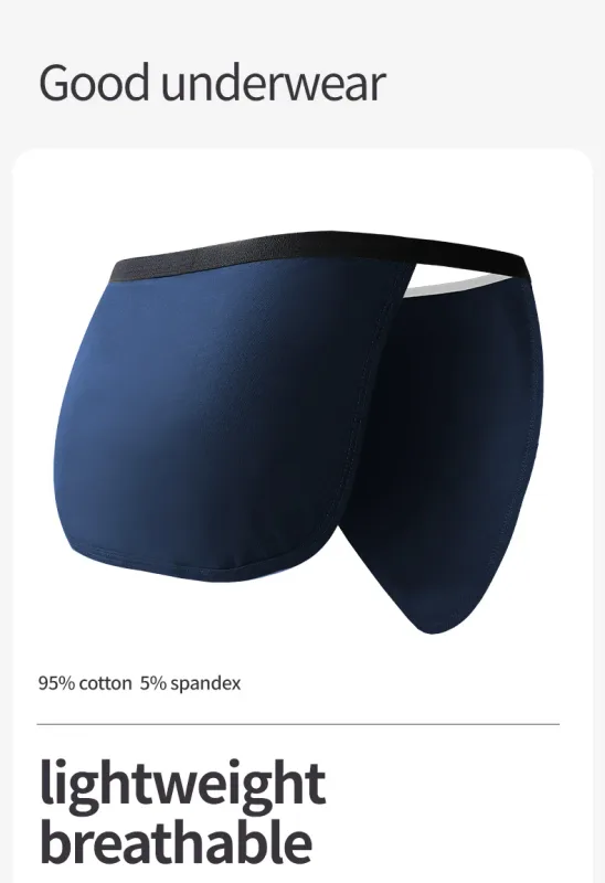 3PCS Men's Japanese Style Fundoshi Cotton Underwear, Breathable Comfort Sports Thong for Men, No Pouch, Sexy Loincloth Private — image 11