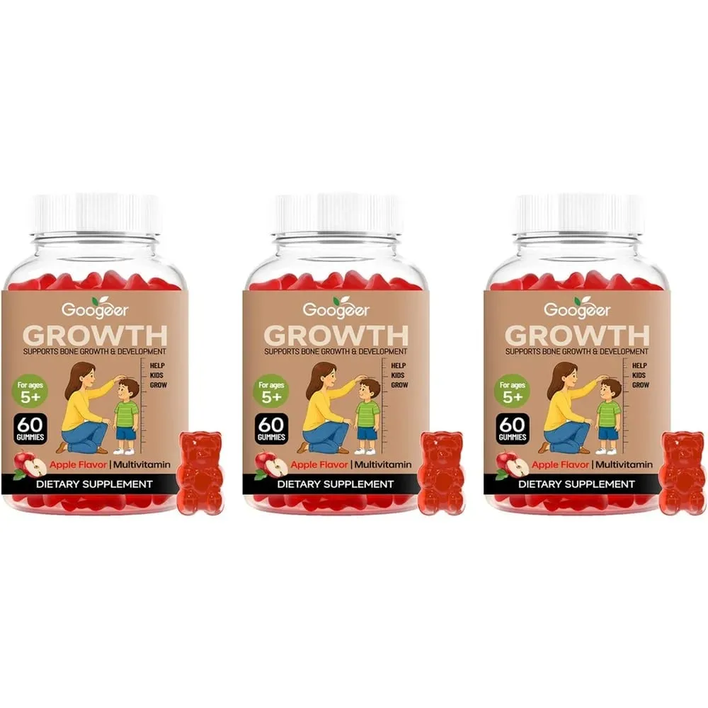 Kids Height Growth Support Gummies with Essential Growth Nutrition and Multivitamin Supports Healthy Height & Bone Development