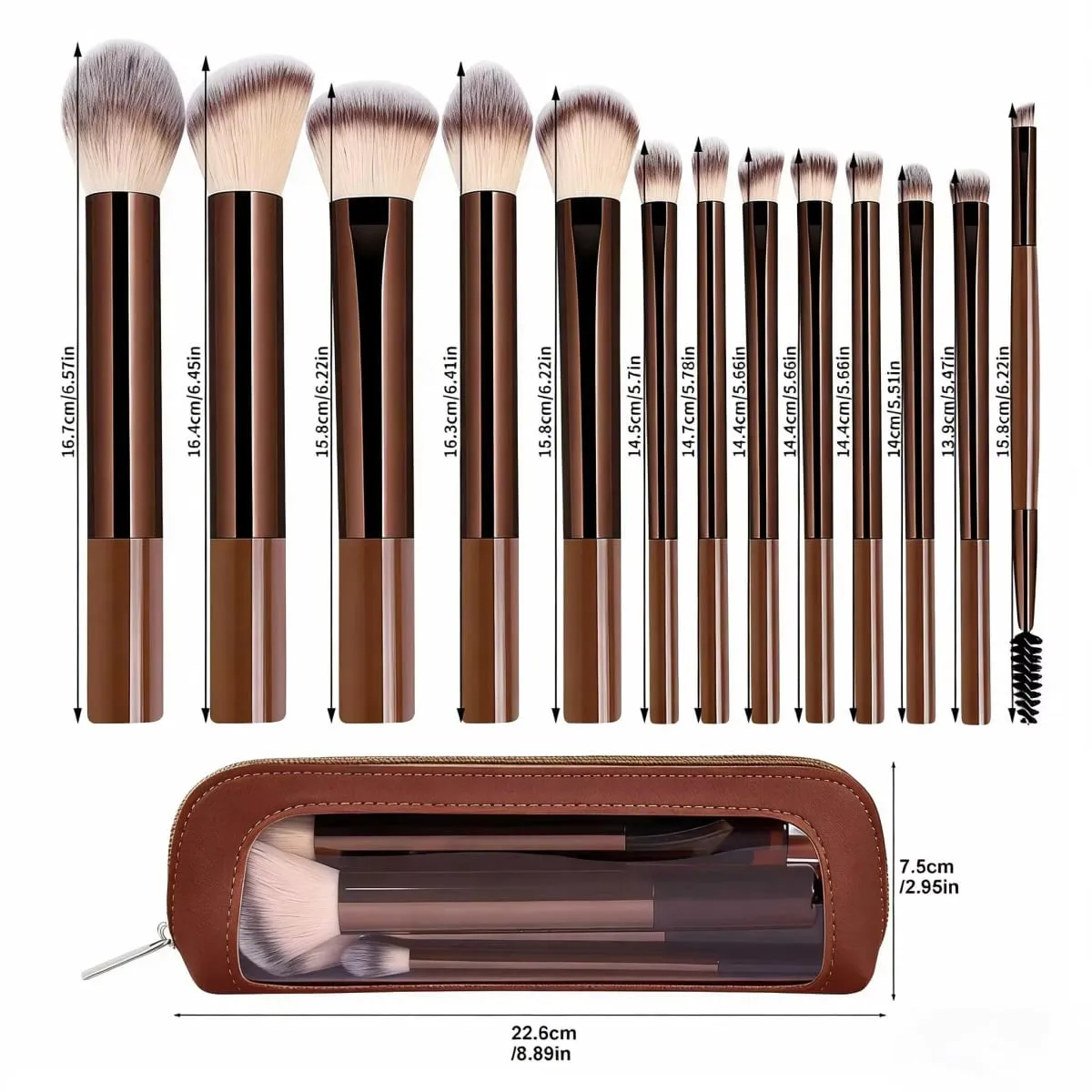 13pcs Makeup Brushes with Storage Bag Soft Fluffy Cosmetic Foundation Powder Eyeshadow Kabuki Blending Beauty Tool Makeup — image 2
