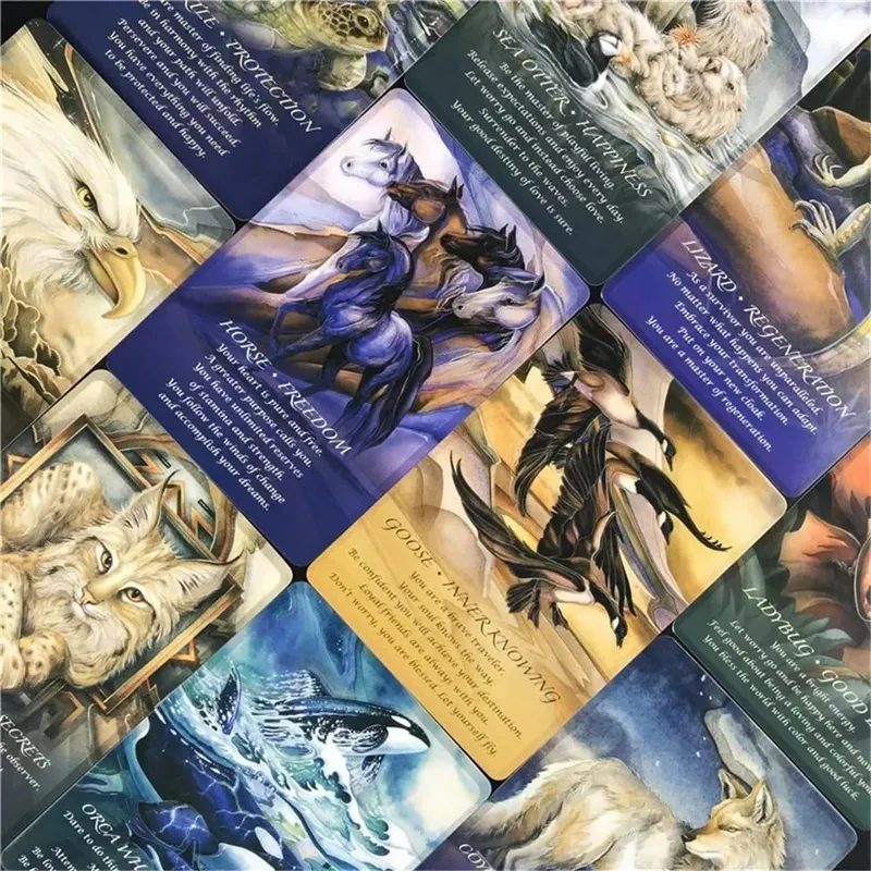 Spirit Of The Animals Oracle Cards A 52 tarot cards deck Divination Edition Deck Borad family women party playing table games