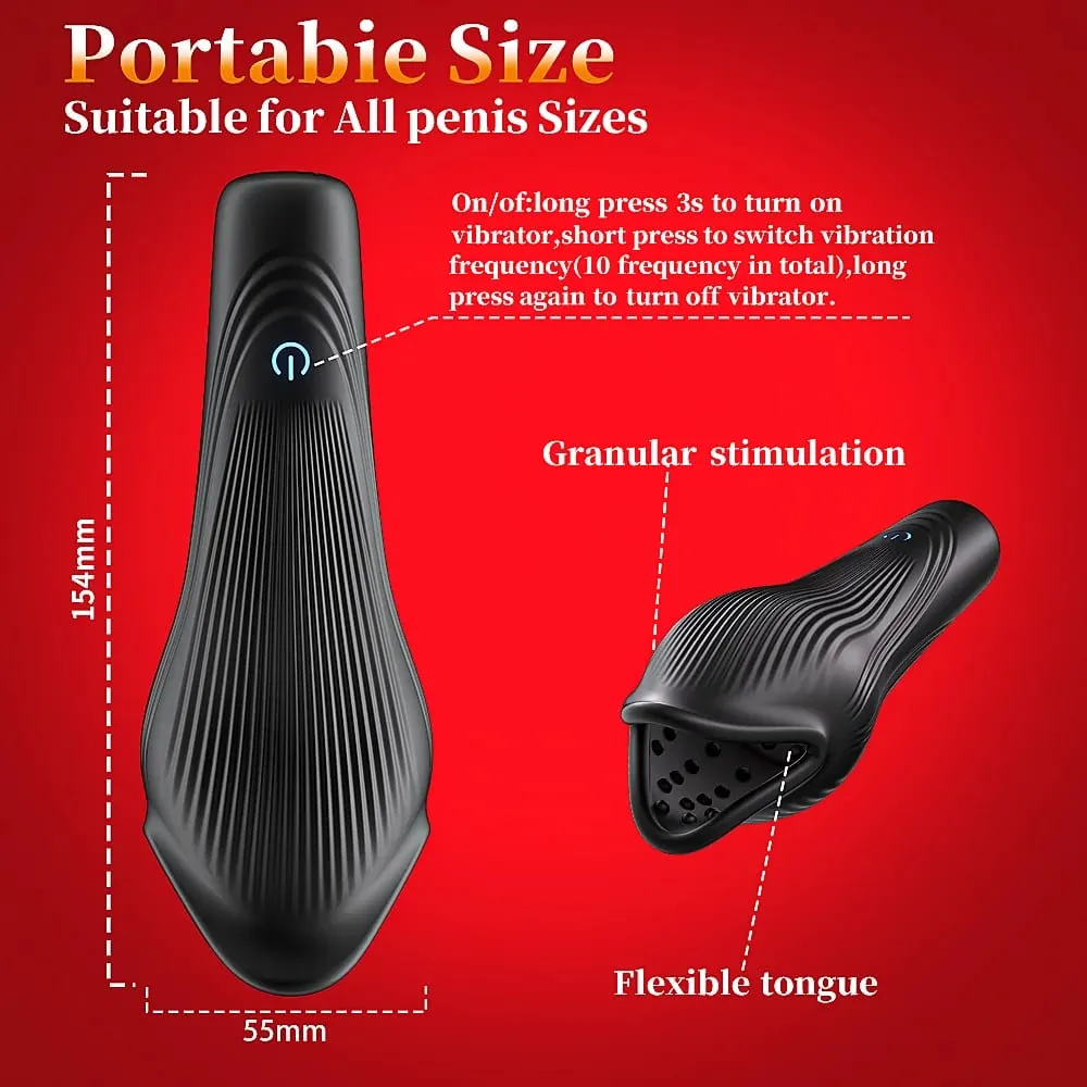 Powerful Vibrating Tongue Licking Vibrator Male Glan Massager Delay Stamina Trainer Oral Sex Climax Masturbation Sex Toy for Men — image 6