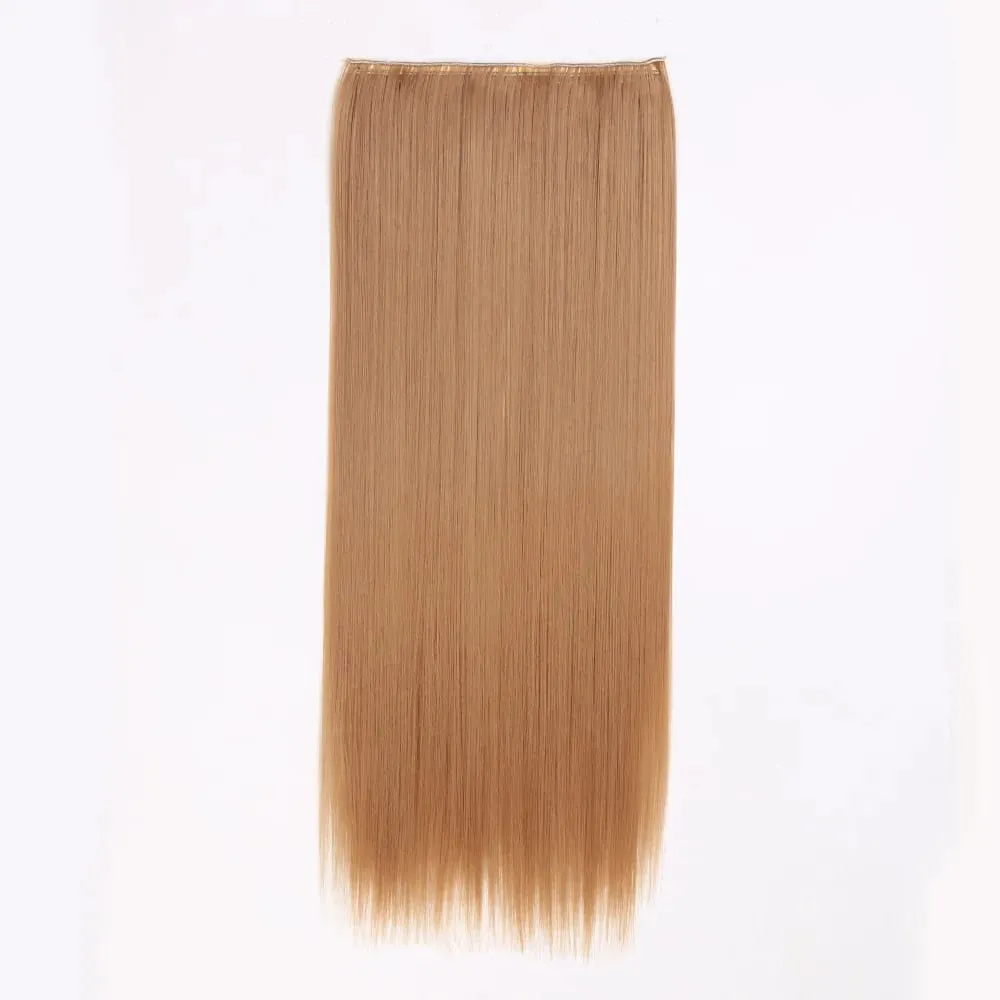 Synthetic Natural Synthetic Hair Extensions 5 Clip In Artificial Fake Ombre Blonde Brown Black Pink Straight False Hair Piece — image 29