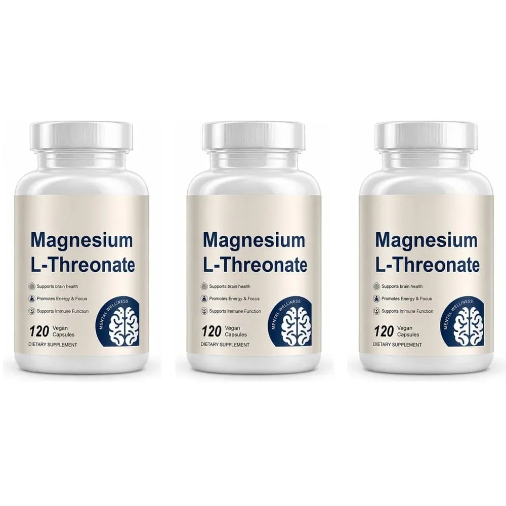 Magnesium L-Threonate 2000mg 120 Vegan Capsules - Brain Health Supplement - Energy Focus Immune Support Non-GMO GMP Dietary — image 8