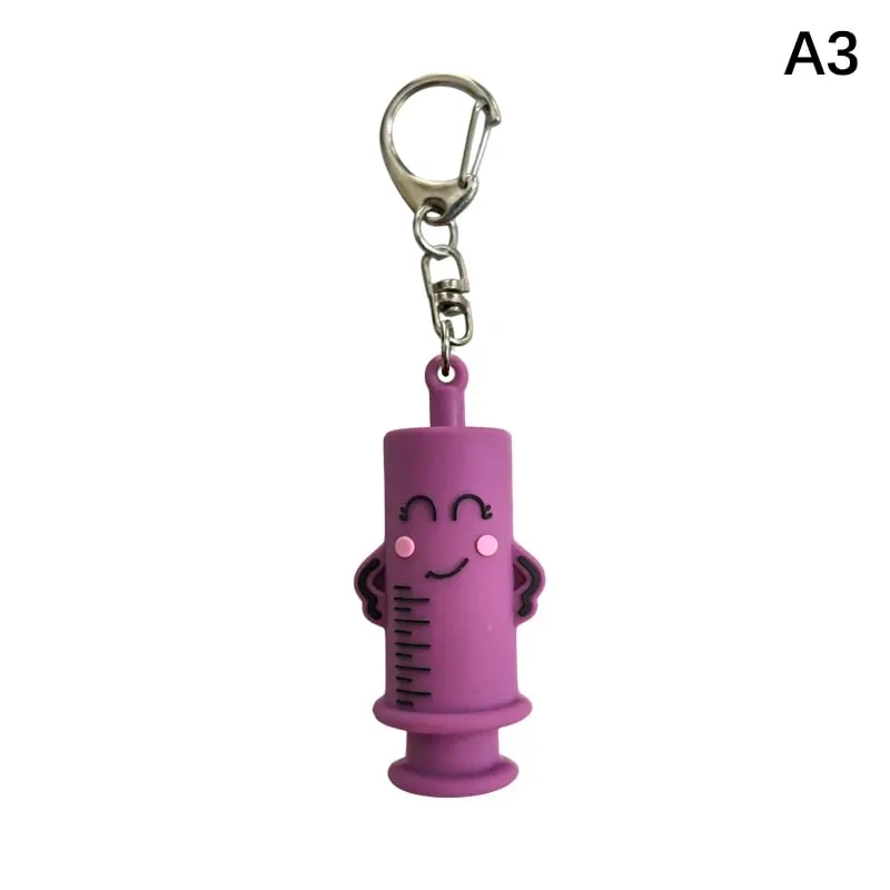 TT1pc For Home Nurses And Doctors Rubber Cutter Aid Medication Vial Breaker Tool Syringe-Shaped Ampoule Bottle Opener Keychain