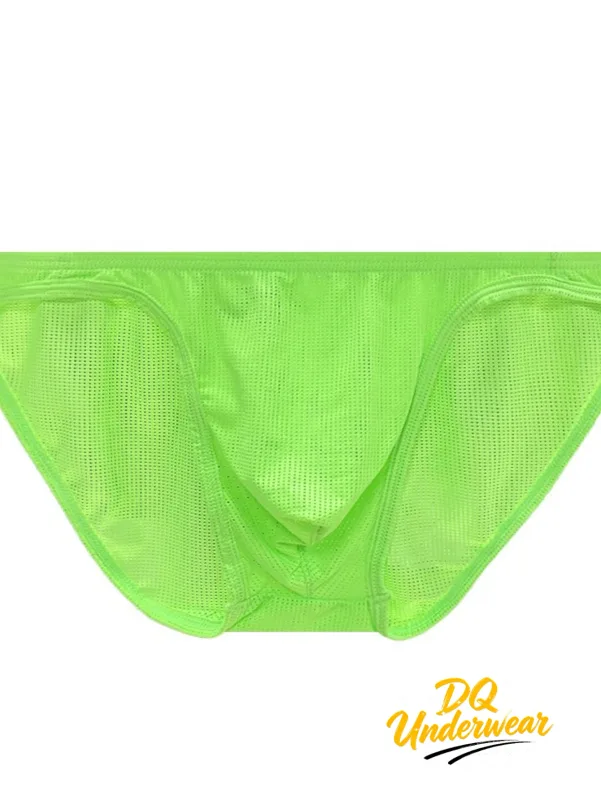 1PCS Men Neon Mesh Bikini Briefs Solid Color Elastic Waistband Multi Color Low Rise U Convex Pouch Breathable Quick Dry BS839 — image 13