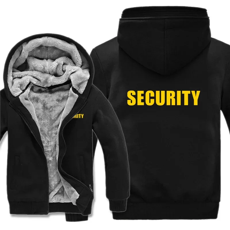 Security Hoodies Men Cool Winter Thicken Wool Liner Security Professional Work Clothes Sweatshirts Pullover Jacket — image 6