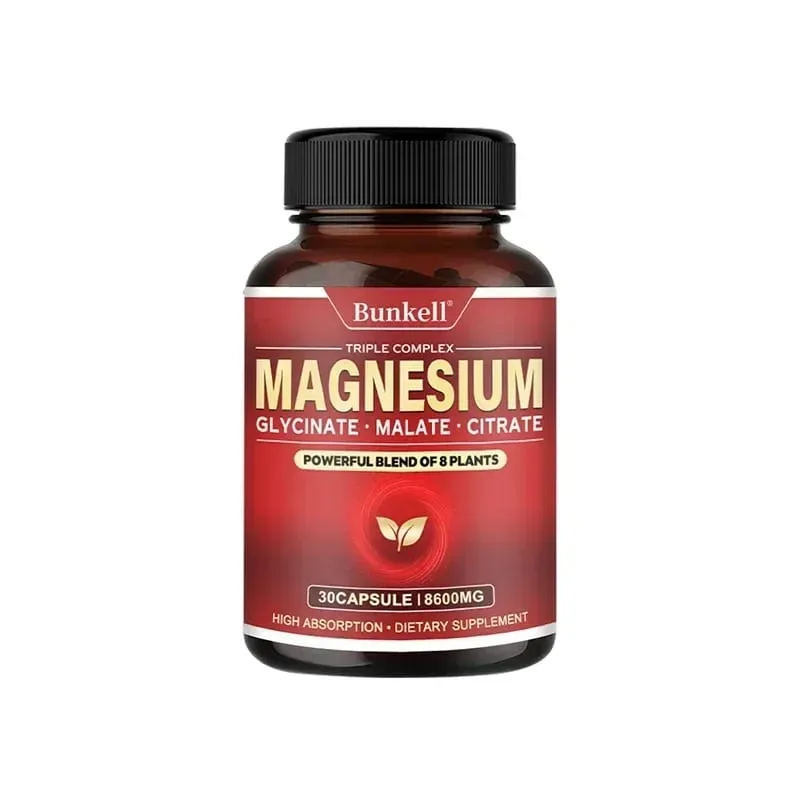 Magnesium Complex - Magnesium Glycinate Malate Citrate - Promotes Energy and Sleep Bone Health Gluten Free and Non-GMO